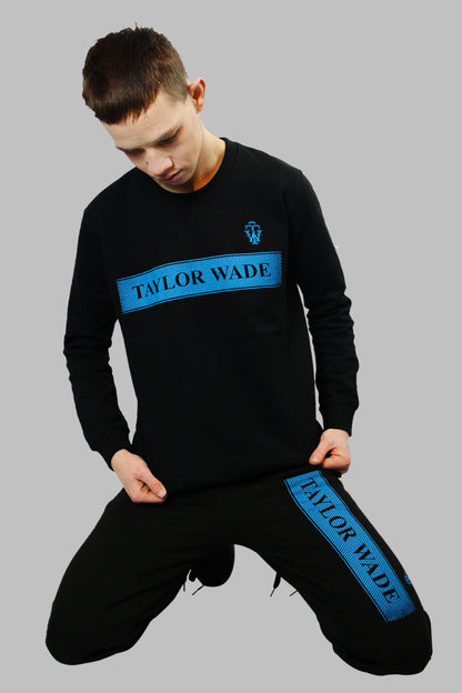 Taylor Wade Boys Black Tracksuit HoneyComb Print